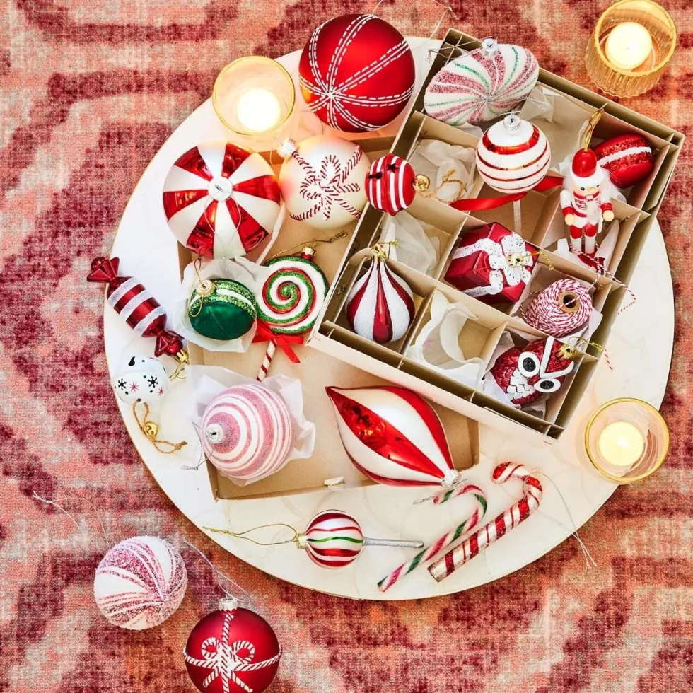 Intratuin kerst ornament Zuurstok rood / wit 5 x 1,5 x 12 cm