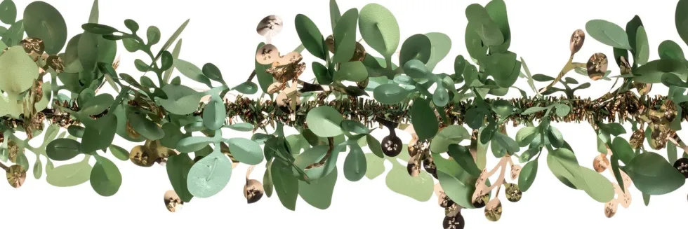 Intratuin kerstslinger Bladik groen / crème 2 m