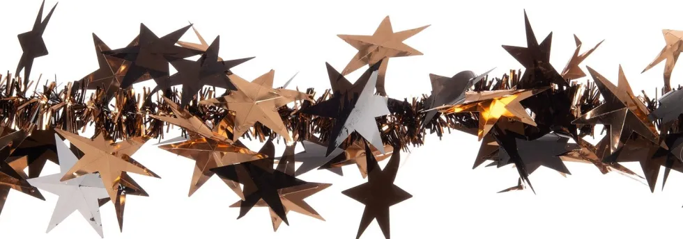 Intratuin kerstslinger lametta met ster 200 x 9 x 9 cm koper