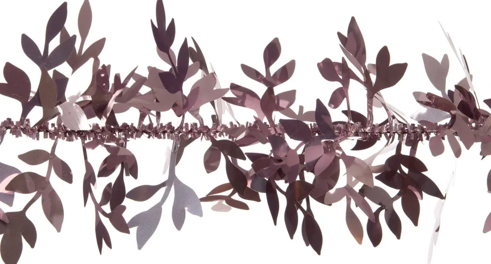 Intratuin kerstslinger met bladeren roze 200 cm