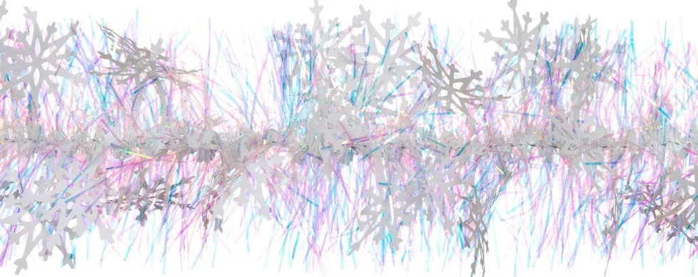 Intratuin kerstslinger met sneeuwvlokken roze / blauw 200 cm