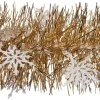 Intratuin kerstslinger met sneeuwvlokken goud 200 cm