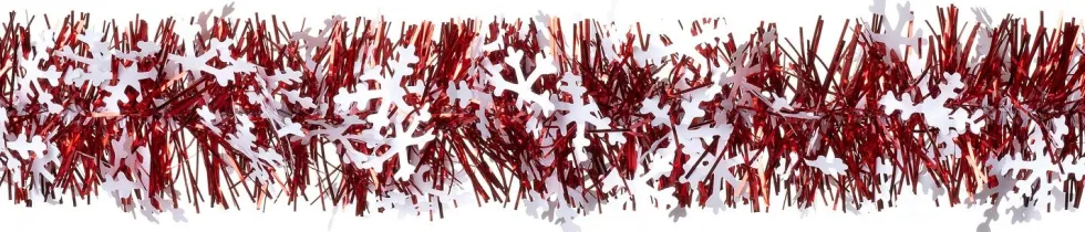 Intratuin kerstslinger sneeuwvlok rood 2 m