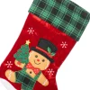 Intratuin kerstsok gemberkoekman rood / groen 25 x 40 cm
