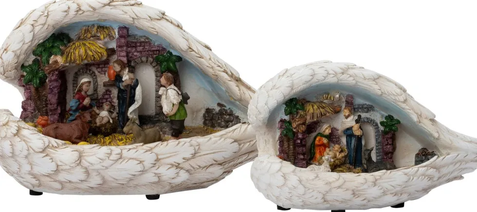 Intratuin kerststal in vleugels 14,3 x 14 x 21,3 cm