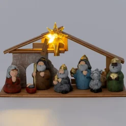 Intratuin kerststal met figuren 30,5 x 10 x 16 cm