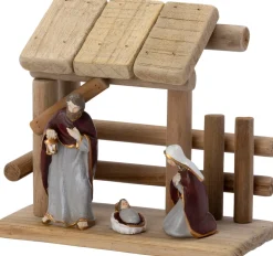 Intratuin kerststal met figuren 15 x 7,5 x 13,5 cm 3-delig