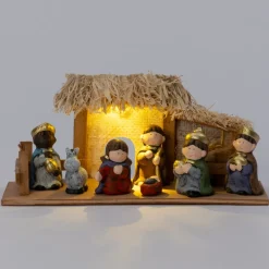 Intratuin kerststal met figuren 31 x 10,5 x 13,5 cm
