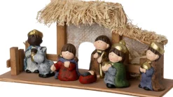 Intratuin kerststal met figuren 31 x 10,5 x 13,5 cm