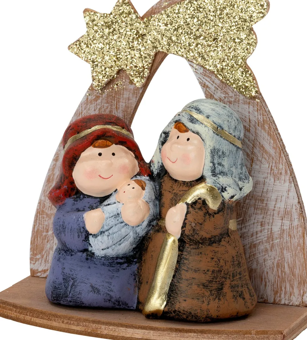 Intratuin kerststal met figuren 11,5 x 6,5 x 12,5 cm