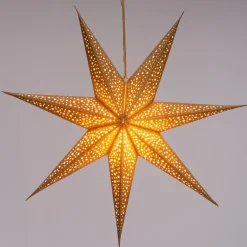 Intratuin kerstster Djema goud met verlichting D 75 H 14 cm