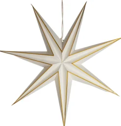 Intratuin kerstster Djema wit / goud met verlichting D 60 H 16 cm