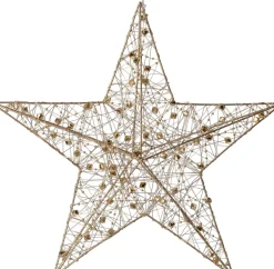 Intratuin kerstster Helmia goud met verlichting D 30 H 7 cm