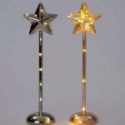 Intratuin kerstster Liam grijs met verlichting D 9,3 H 37 cm