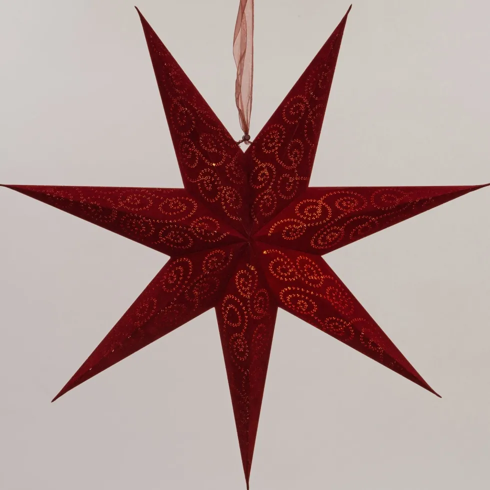 Intratuin kerstster met verlichting rood 15 x 60 x 60 cm