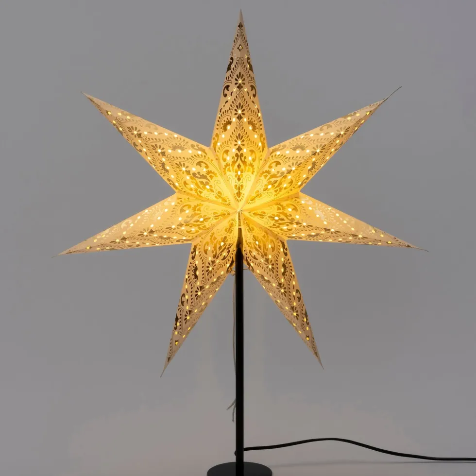 Intratuin kerstster met verlichting wit / goud D 66 H 20 cm