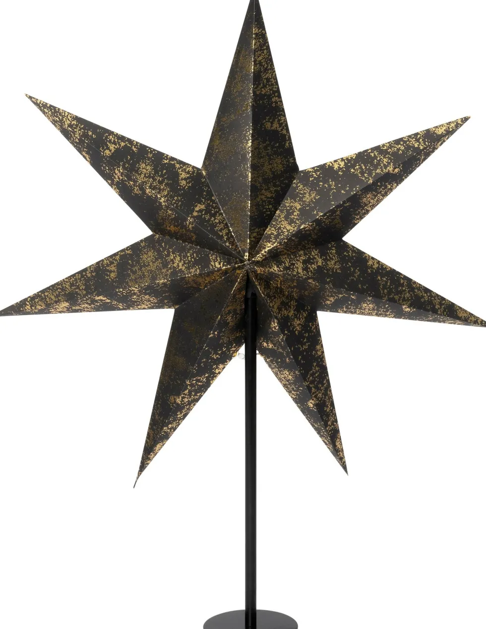 Intratuin kerstster met verlichting zwart / goud D 60 H 19 cm