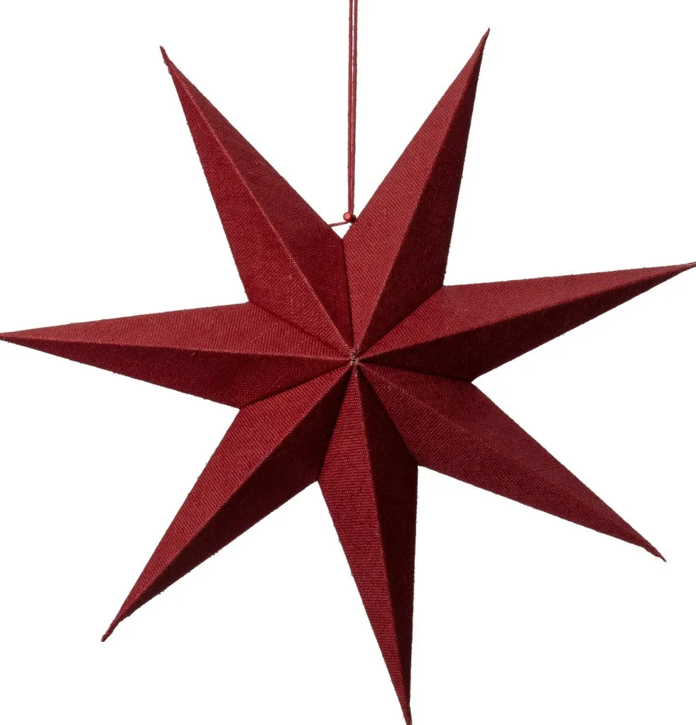 Intratuin kerstster Nula donker rood met verlichting D 60 cm