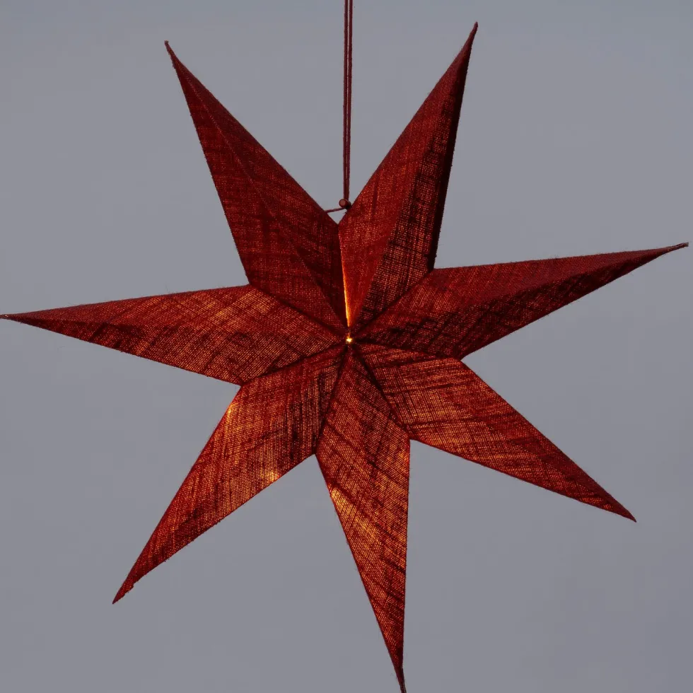 Intratuin kerstster Nula donker rood met verlichting D 60 cm