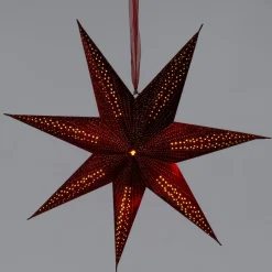 Intratuin kerstster Nula velvet rood met verlichting D 60 cm