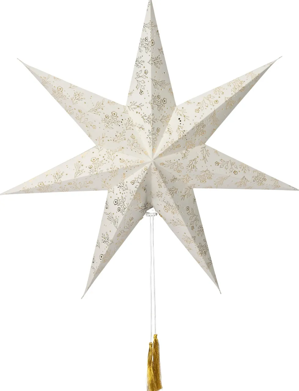 Intratuin kerstster wit / goud D 60 H 19 cm