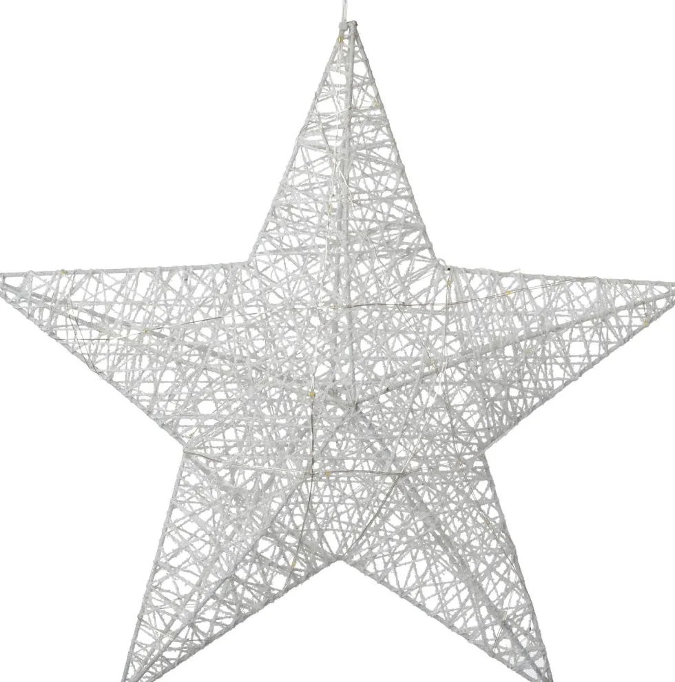 Intratuin kerstster wit met verlichting D 40 H 9 cm