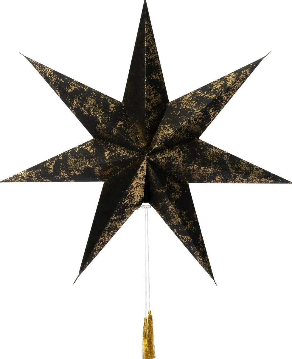 Intratuin kerstster zwart / goud D 60 H 19 cm
