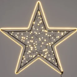 Intratuin kerstster zwart met verlichting 62 x 59 cm