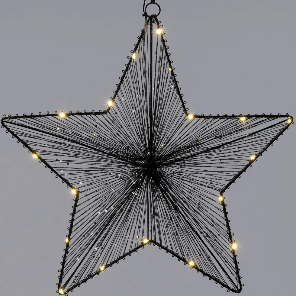 Intratuin kerstster zwart 40 x 5,7 x 38 cm