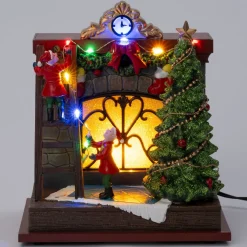 Intratuin kersttafereel kersthaard bruin / groen 16 x 11,5 x 17,5 cm