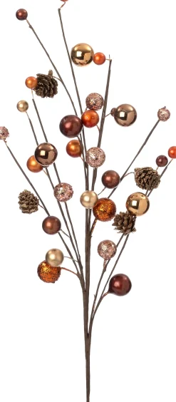 Intratuin kersttak Elin bal bruin / goud 60 cm