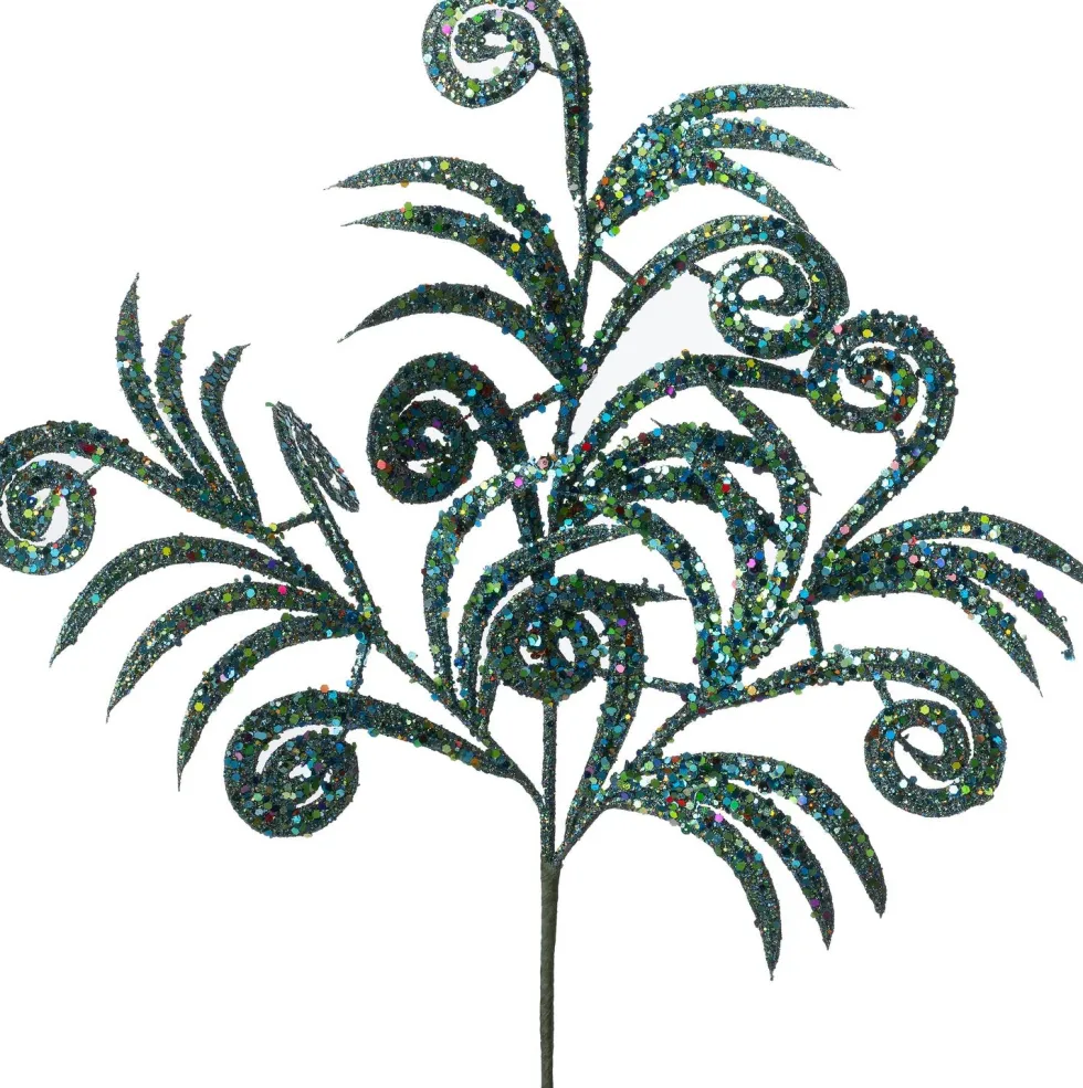 Intratuin kersttak Leona blad blauw 55 cm