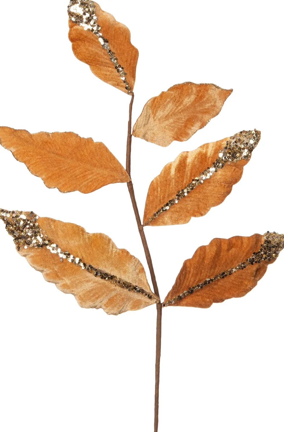 Intratuin kersttak met glitter bladeren licht bruin 69 cm