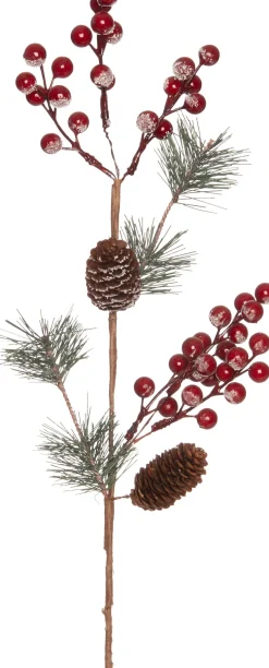 Intratuin kersttak met rode besjes besneeuwd 65 cm