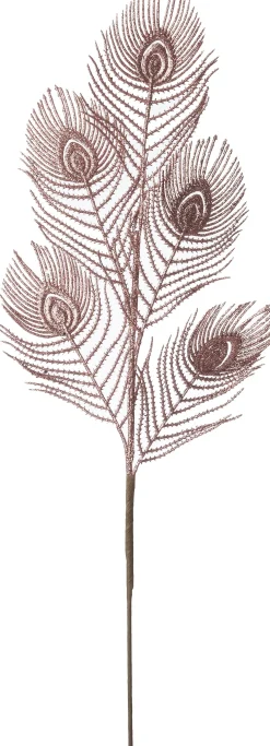Intratuin kersttak Peco pauwenveer roze 80 cm