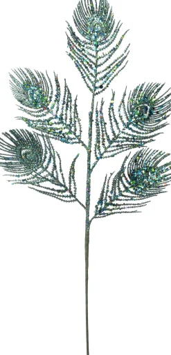 Intratuin kersttak Peco pauwenveer blauw 80 cm