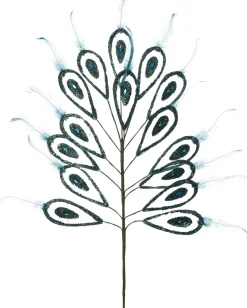 Intratuin kersttak Peco pauwenveer blauw 70 cm