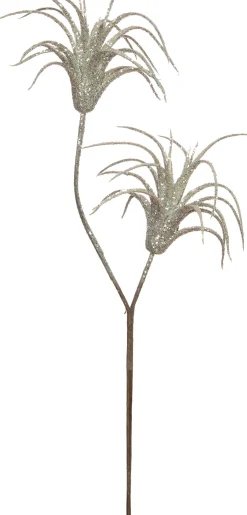 Intratuin kersttak Tillandsia met glitter zilver 60 cm