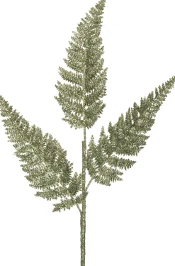 Intratuin kersttak varenblad met glitter lichtgroen 63 cm