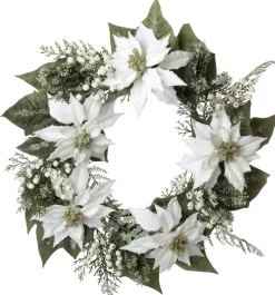 Intratuin krans met kerststerren wit D 61 cm