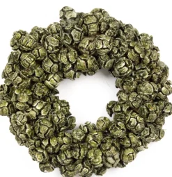 Intratuin krans van cipreskegels wax overgoten groen D 25 cm