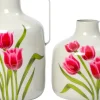 Intratuin kruik Ripon crème / groen / roze 18 x 17 x 22 cm
