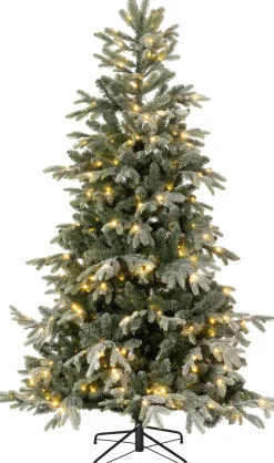Intratuin kunstkerstboom Axel besneeuwd met 310 lampjes warm wit D 144 H 210 cm