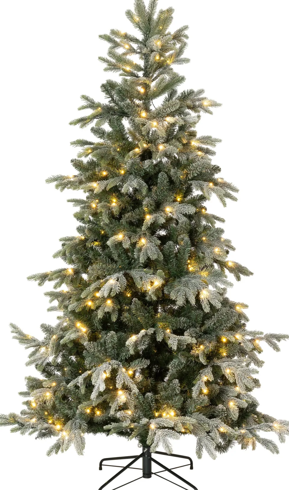Intratuin kunstkerstboom Axel besneeuwd met 310 lampjes warm wit D 144 H 210 cm
