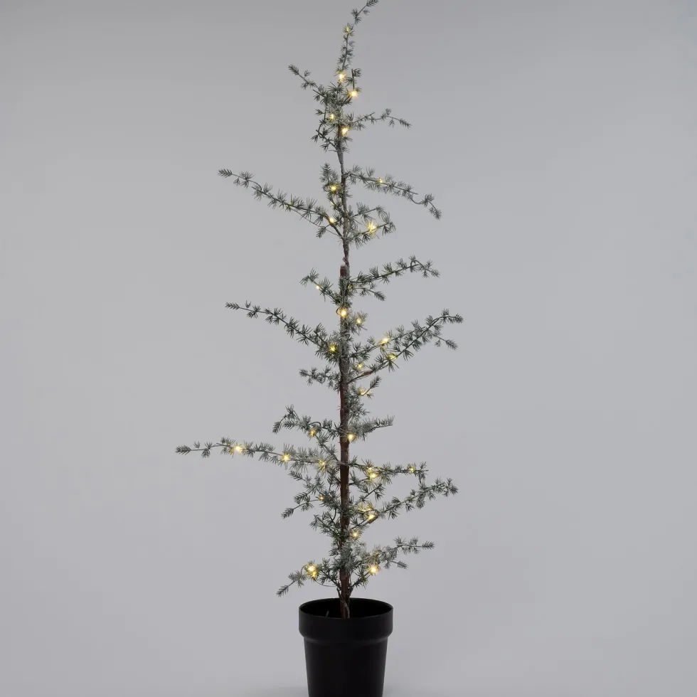 Intratuin kunstkerstboom Flock besneeuwd met 40 lampjes warm wit D 48 H 120 cm