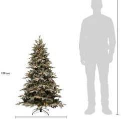 Intratuin kunstkerstboom Glis besneeuwd met 120 lampjes warm wit D 92 H 120 cm
