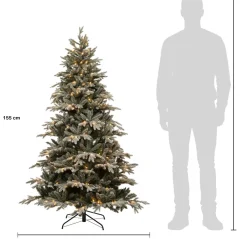 Intratuin kunstkerstboom Glis besneeuwd met 170 lampjes warm wit D 114 H 155 cm
