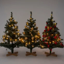 Intratuin kunstkerstboom Lawton kerstbal zilver op voet met 40 lampjes extra warm D 55 H 90 cm