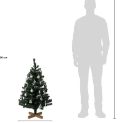 Intratuin kunstkerstboom Lawton kerstbal zilver op voet met 40 lampjes extra warm D 55 H 90 cm