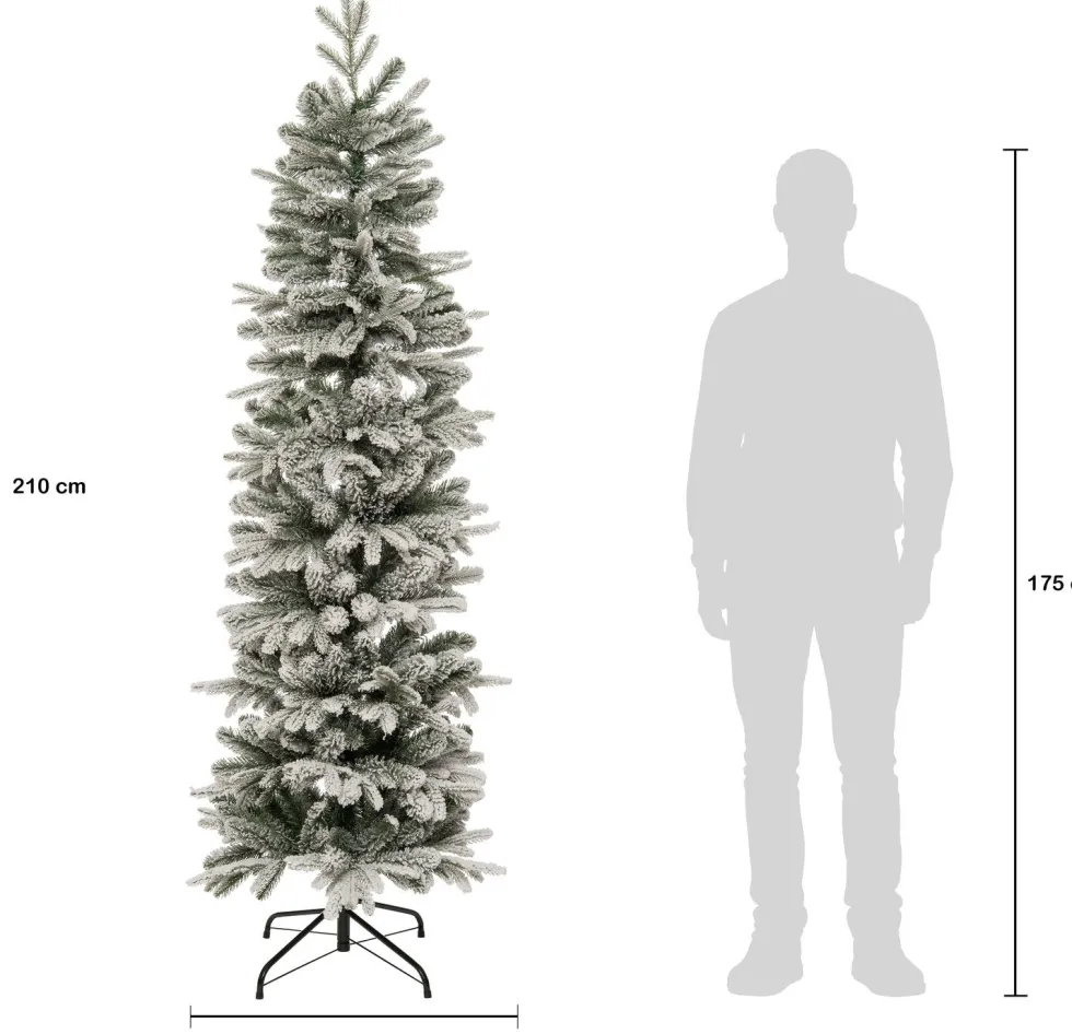 Intratuin kunstkerstboom Pencil besneeuwd D 64 H 210 cm